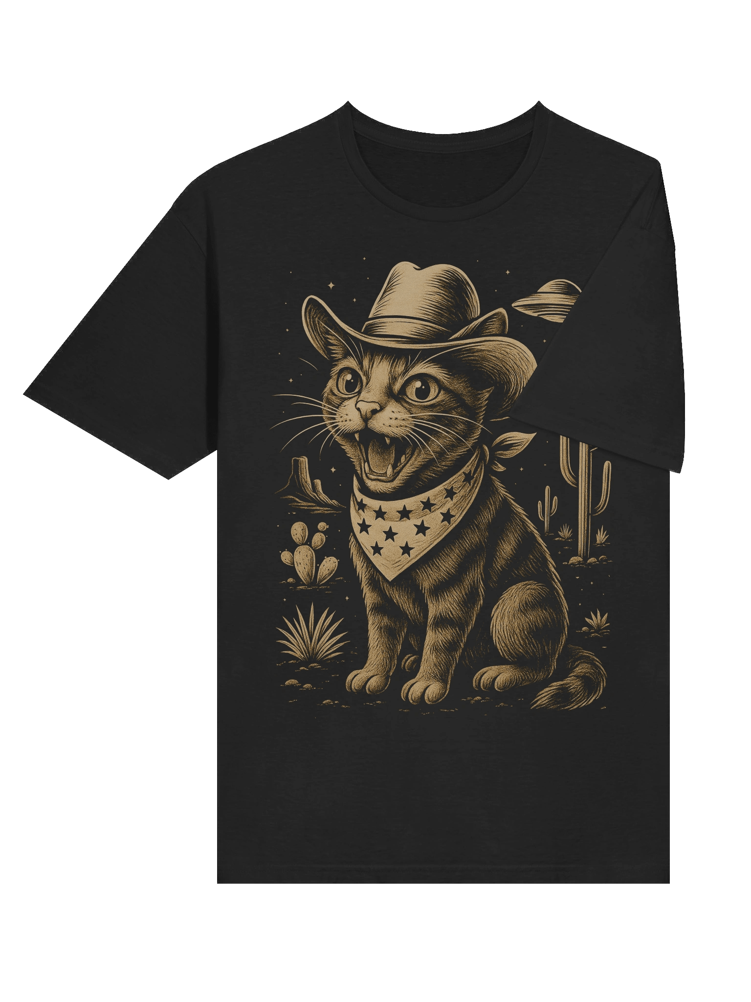 UFO Cowboy Tabby Cat T-Shirt product image (28)