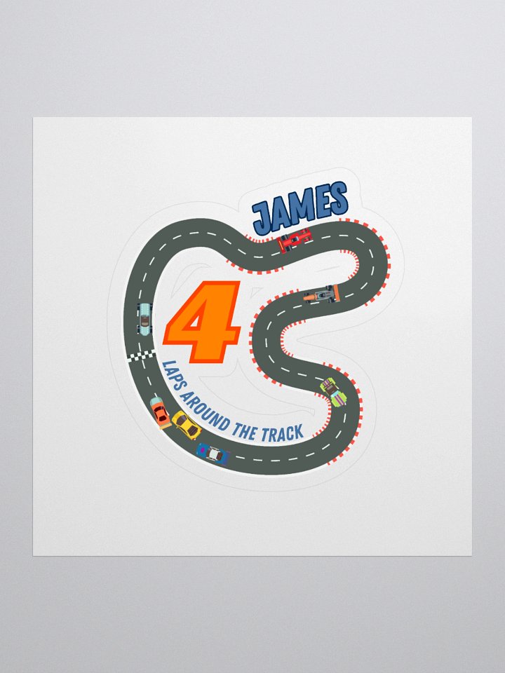 4 laps around the track sticker product image (1)