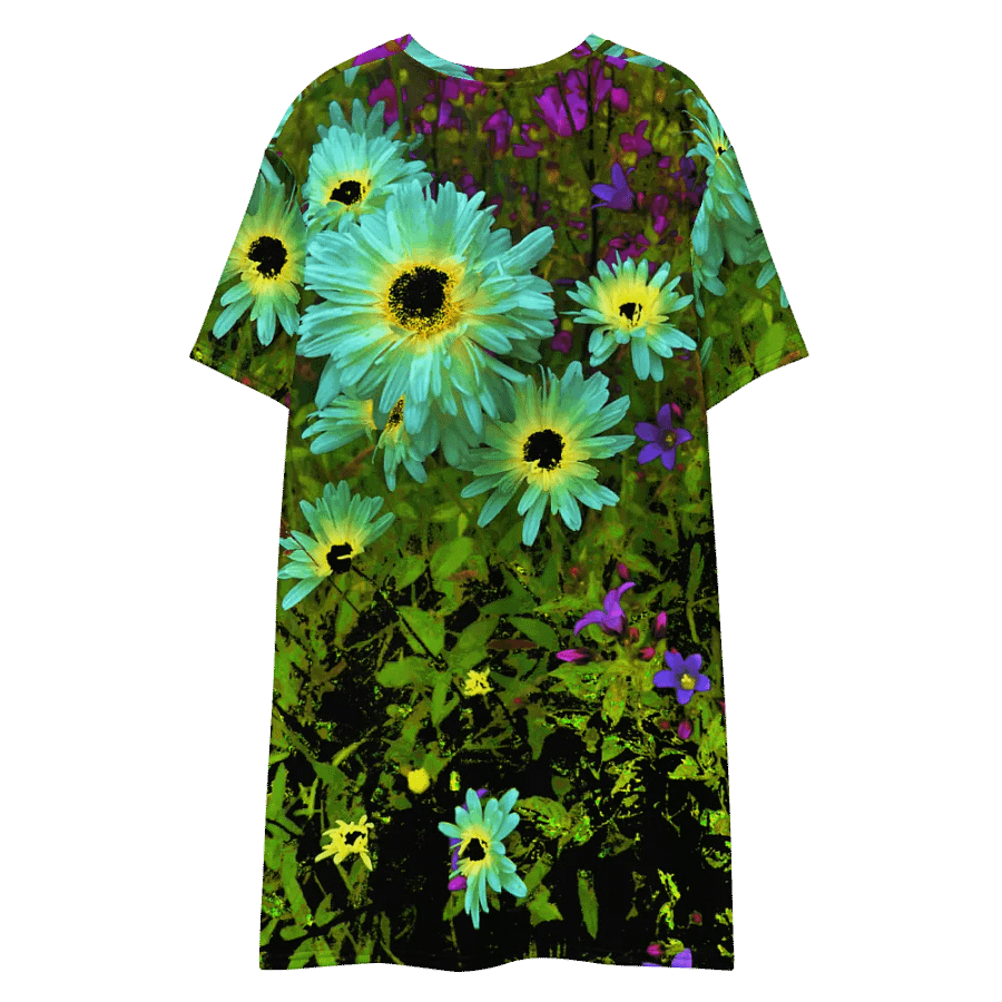 Abstract Vibrant Daises in the Garden Ladies T Shirt Dress product image (7)
