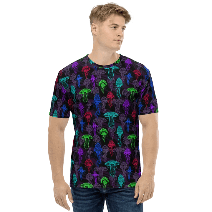 Neon Mushrooms (Variation 3) Crew Neck T-Shirt product image (2)