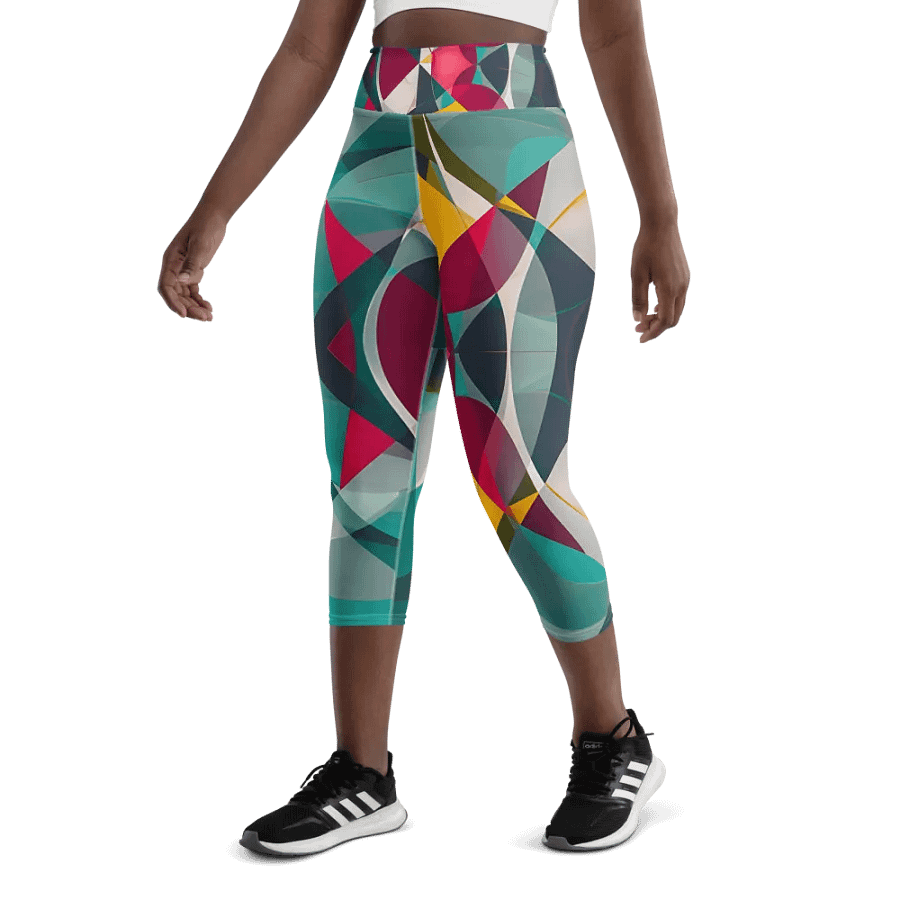 Abstract Lithographic Pattern Design Yoga Capri Legging - V9 product image (5)