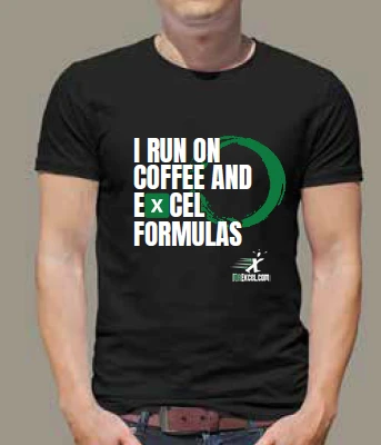 Run on Coffee and Excel Formulas - Black T-Shirt product image (2)