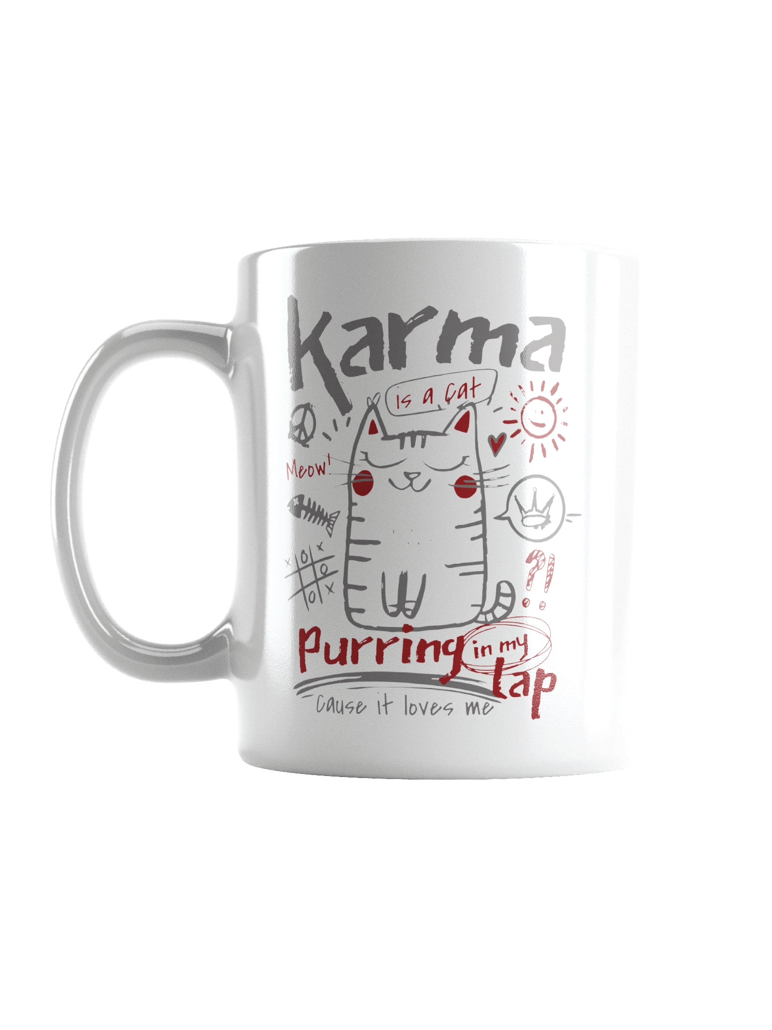 Karma is a Cat | White Glossy Mug product image (3)