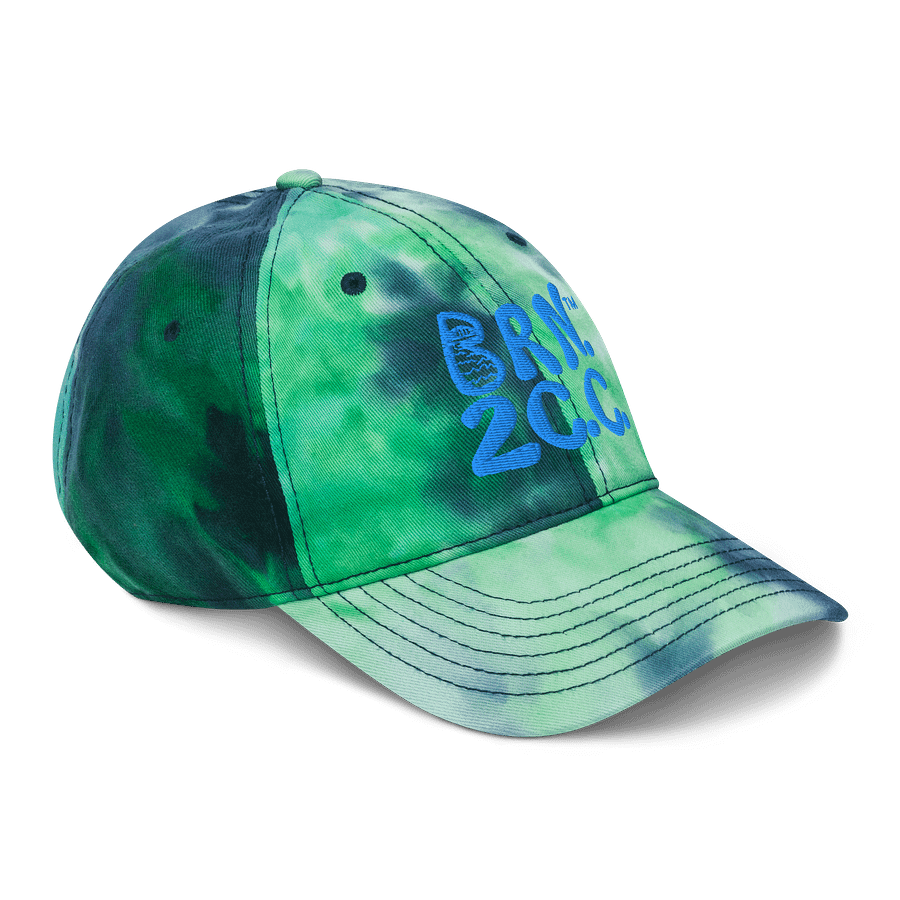 BRN.2C.C.™ | Tie-Dye Dad Hat | Coastal Cap with Groovy Vibes | Adjustable Unisex Cotton Cap | Aqua/Teal 3D Puff Embroidered Logo product image (24)