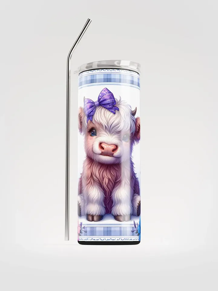 Baby Highland Cow Flower Stainless Steel Tumbler product image (1)