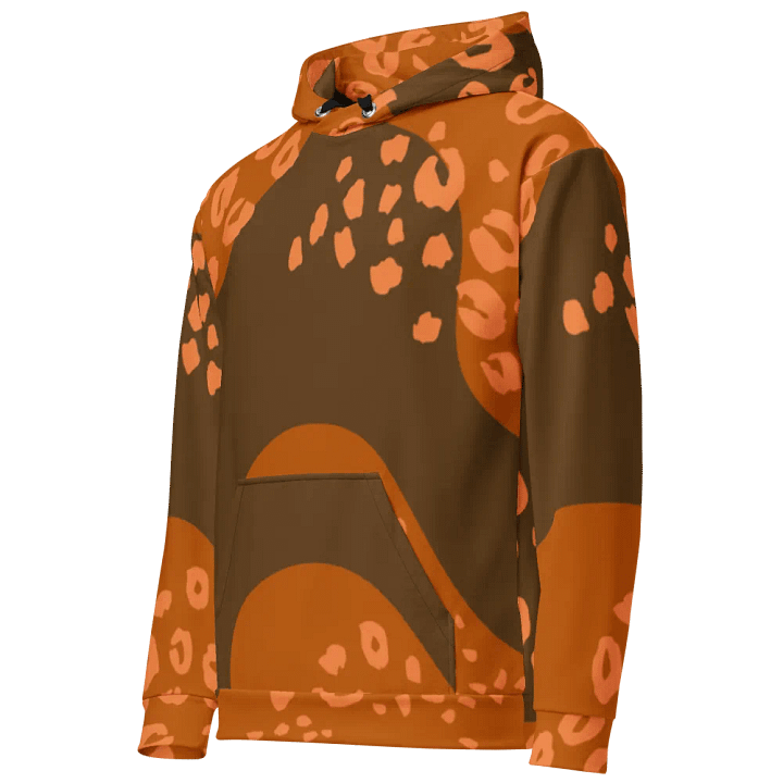 Orange Leopard Abstract Recycled Hoodie product image (2)