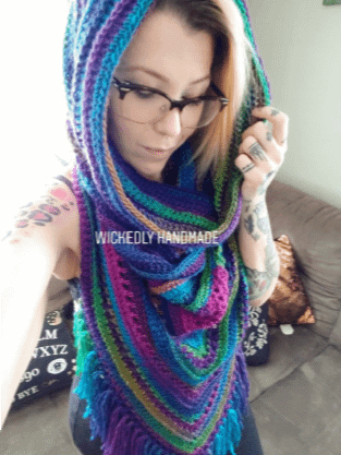Crochet Wild Oleander Hooded Scarf product image (12)