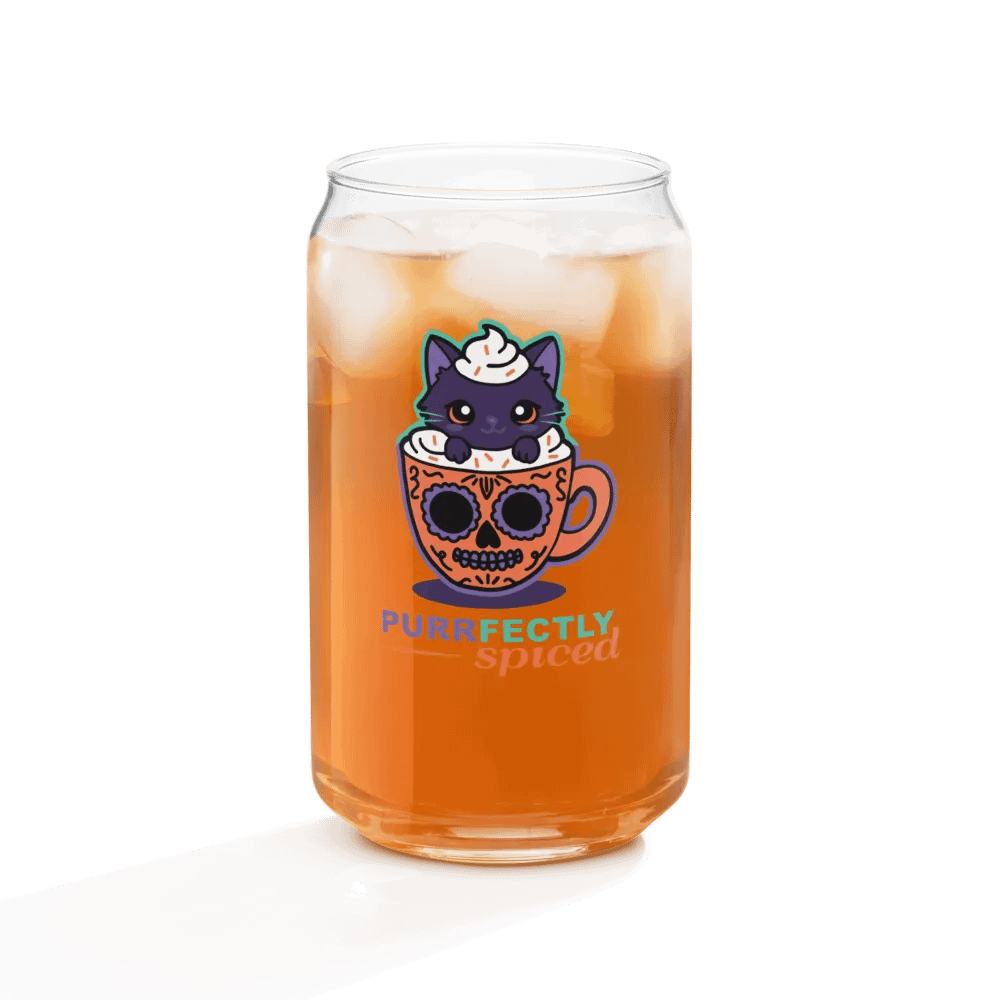Purrfectly Spiced 16oz Can-Shaped Drinking Glass product image (2)
