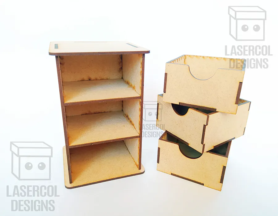 3 Drawers Desk Organizer - Laser Cut Files product image (3)