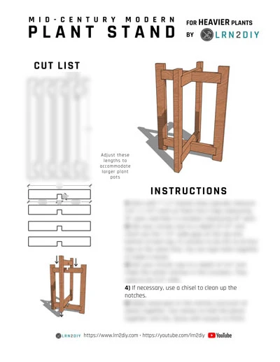 Mid Century Modern Plant Stand for Heavier Plants (PDF) product image (2)