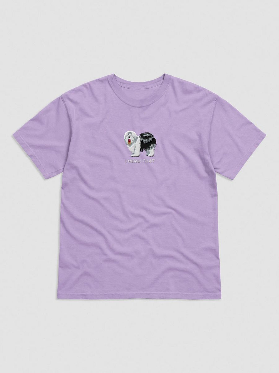 I Herd That T-Shirt(Embroidered) of an Old English Sheepdog(Black & White) product image (41)