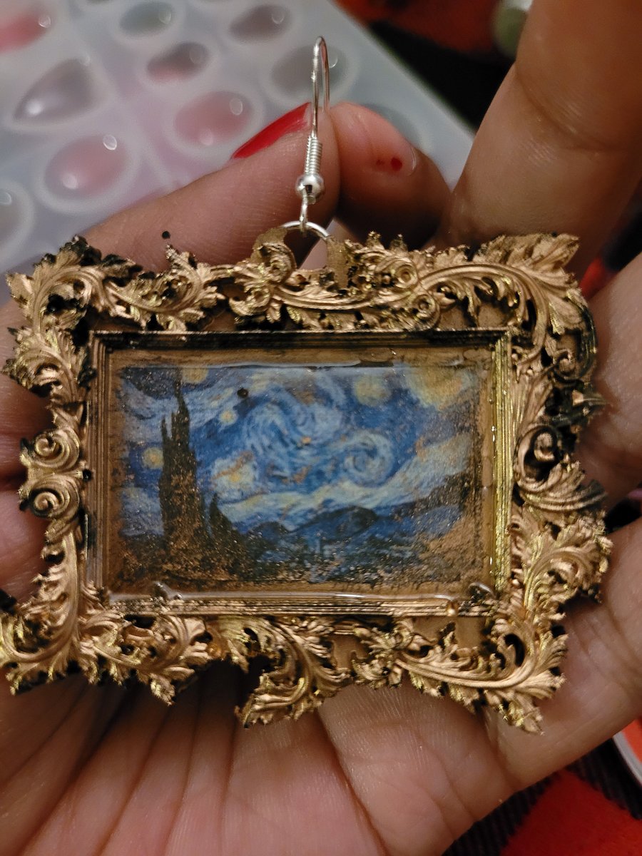 Starry night framed earrings product image (2)