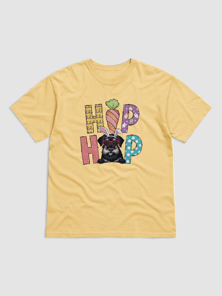 Hip Hop Easter Schnauzer T-Shirt | Cute Easter Day Schnauzer Wearing Bunny Ears and Sunglasses product image (2)