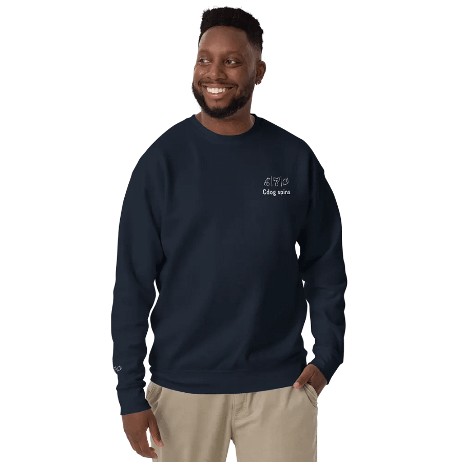 Cdog Spins Sweatshirt Embroided Navy Full Logo product image (12)