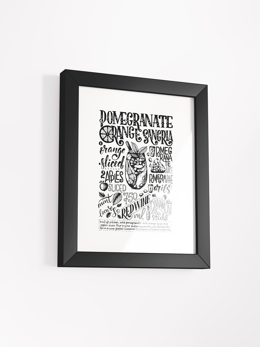 Framed Pomegranate Orange Sangria Recipe Print | Hand-Lettered Art Frame product image (2)
