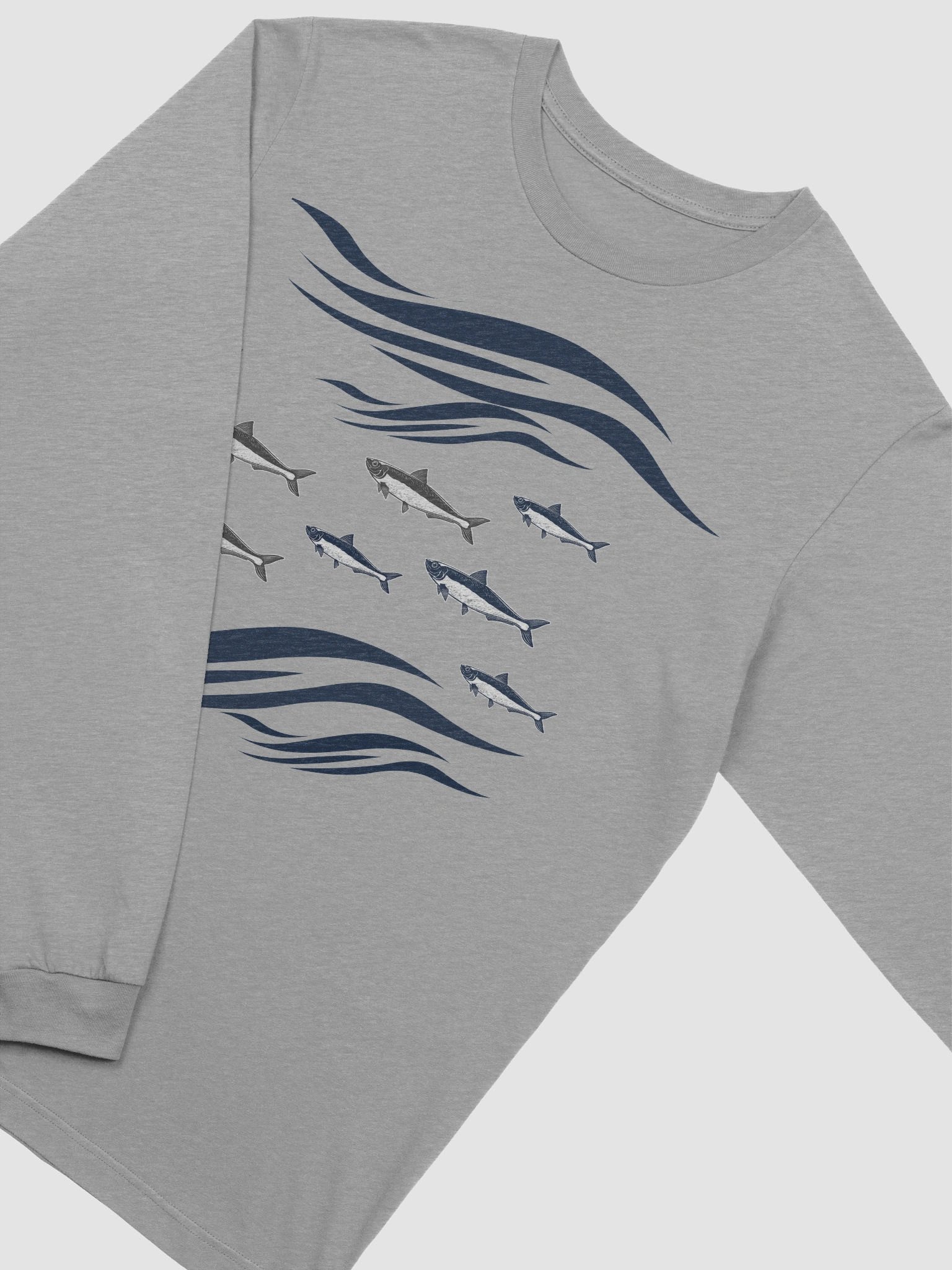 Sardines In Waves Supersoft Lightweight Long Sleeve T-Shirt product image (3)