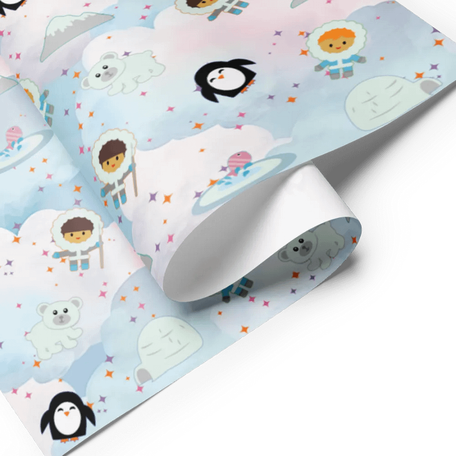 Snow Babies in Cotton Candy Clouds 3 Pack Sheets Wrapping Paper product image (3)