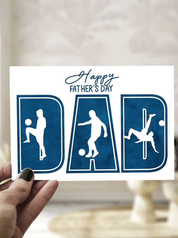 Soccer Silhouette DAD Father's Day Card Football Lover product image (1)