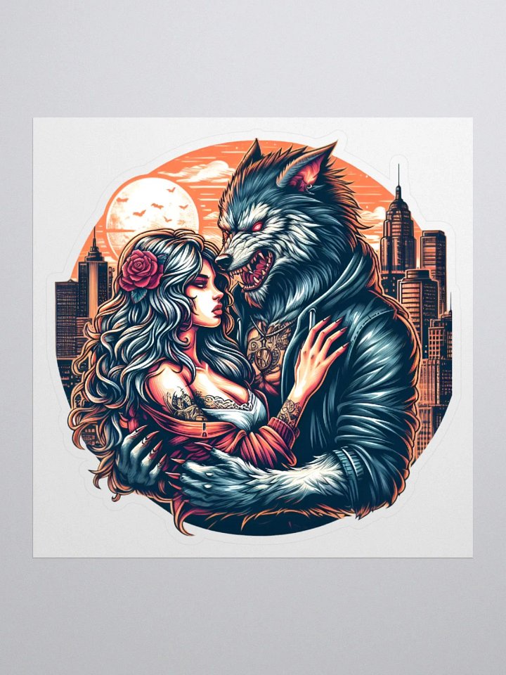 Urban Wolf Sticker-Orange moon product image (1)