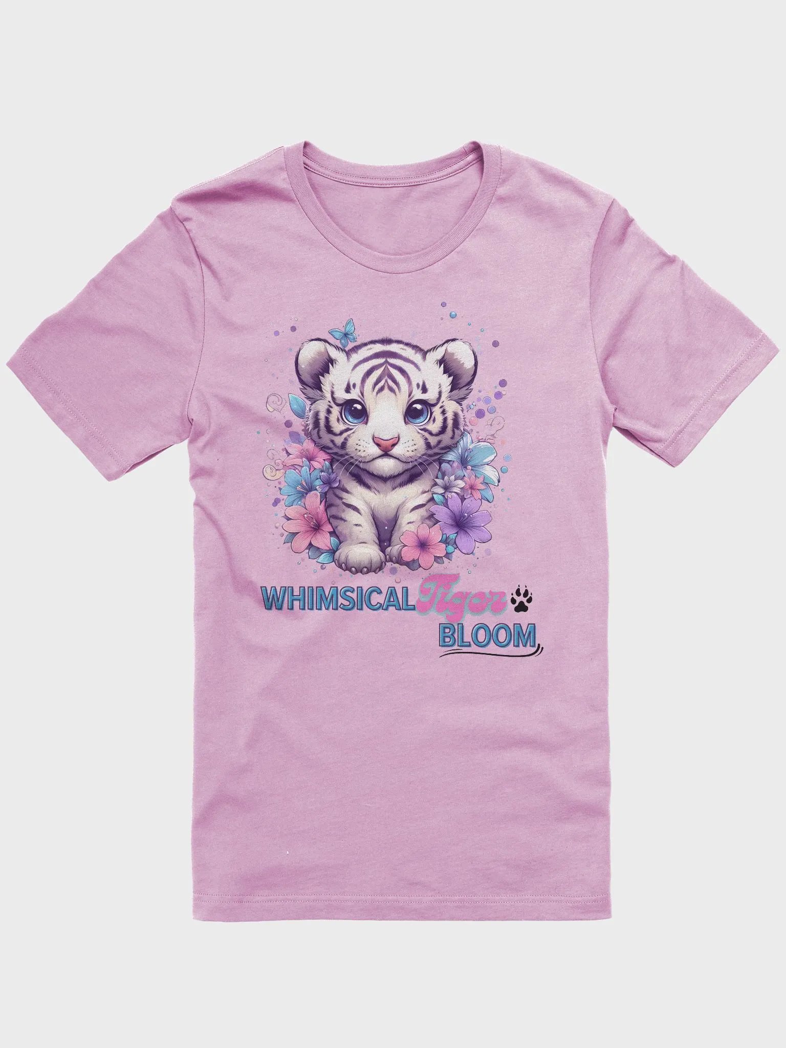 Whimsical tiger bloom design _Bella+Canvas Super Soft t-shirt product image (1)