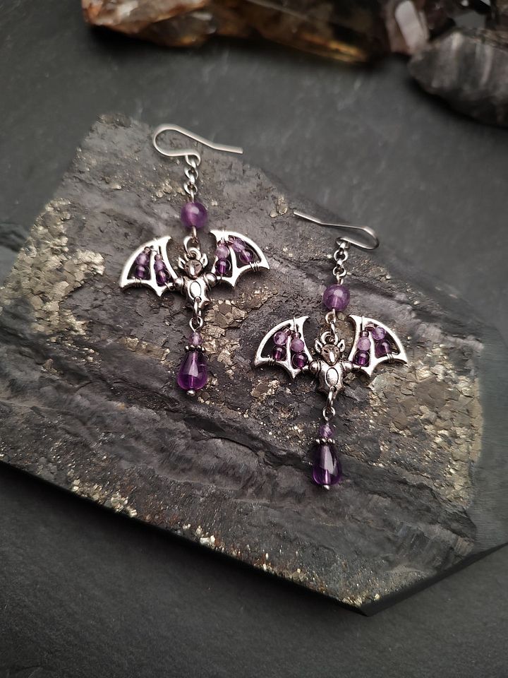 Earrings Bats - Amethyst Shadows product image (2)