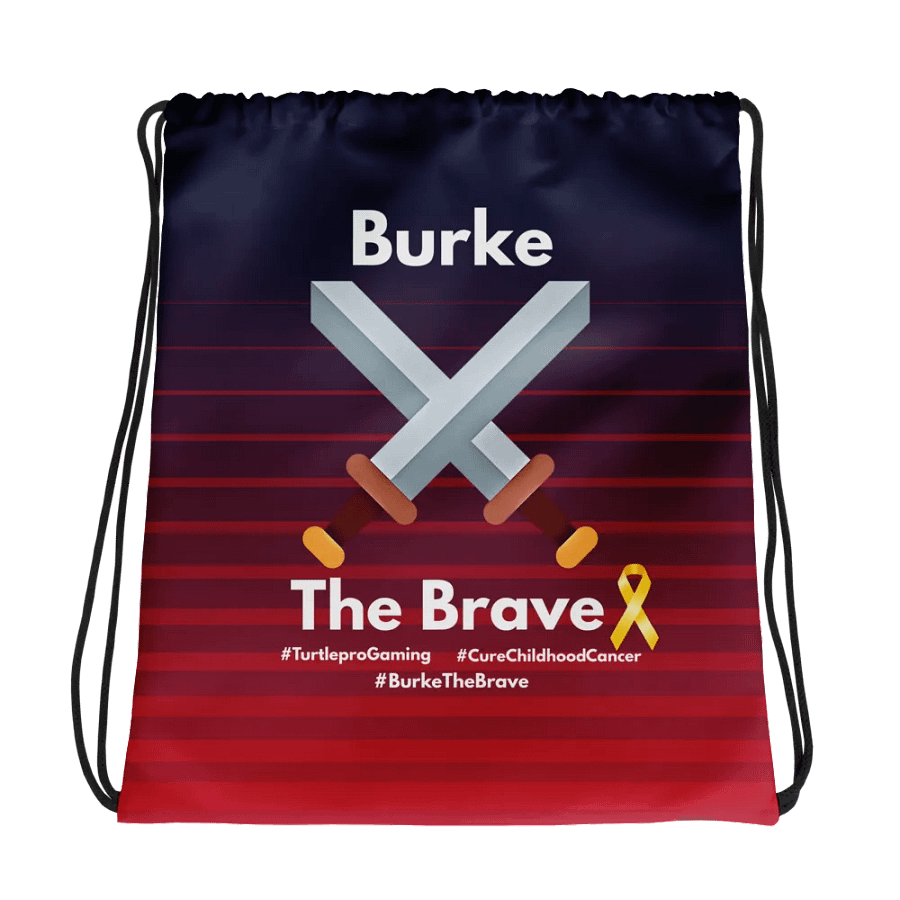 Red and blue Burke The Brave drawstring bag product image (1)