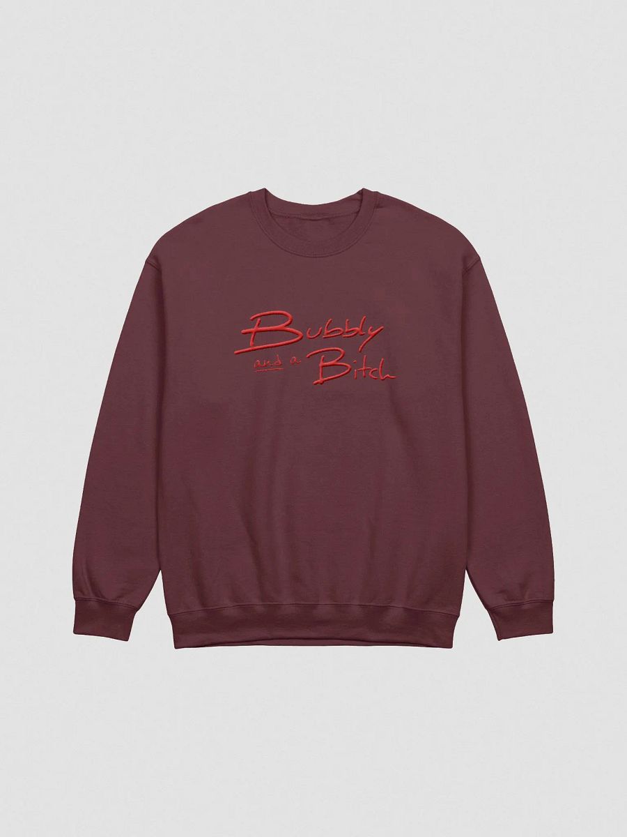 Bubbly and a B*tch (lg. red design) embroidered crewneck product image (11)