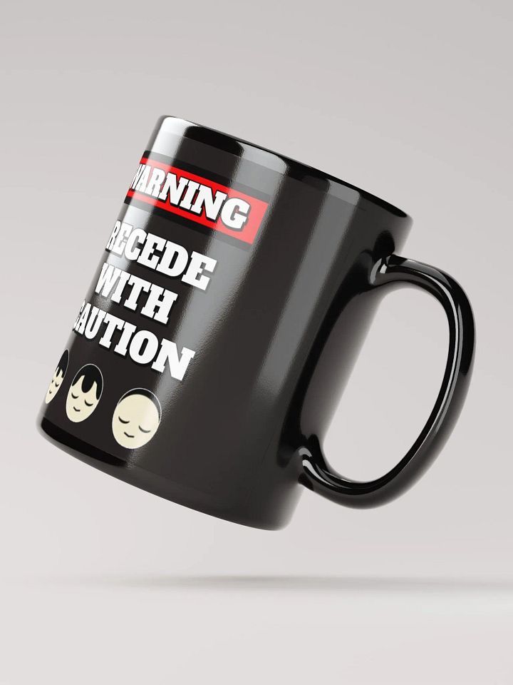 Recede With Caution - Funny Humorous Black Mug product image (2)
