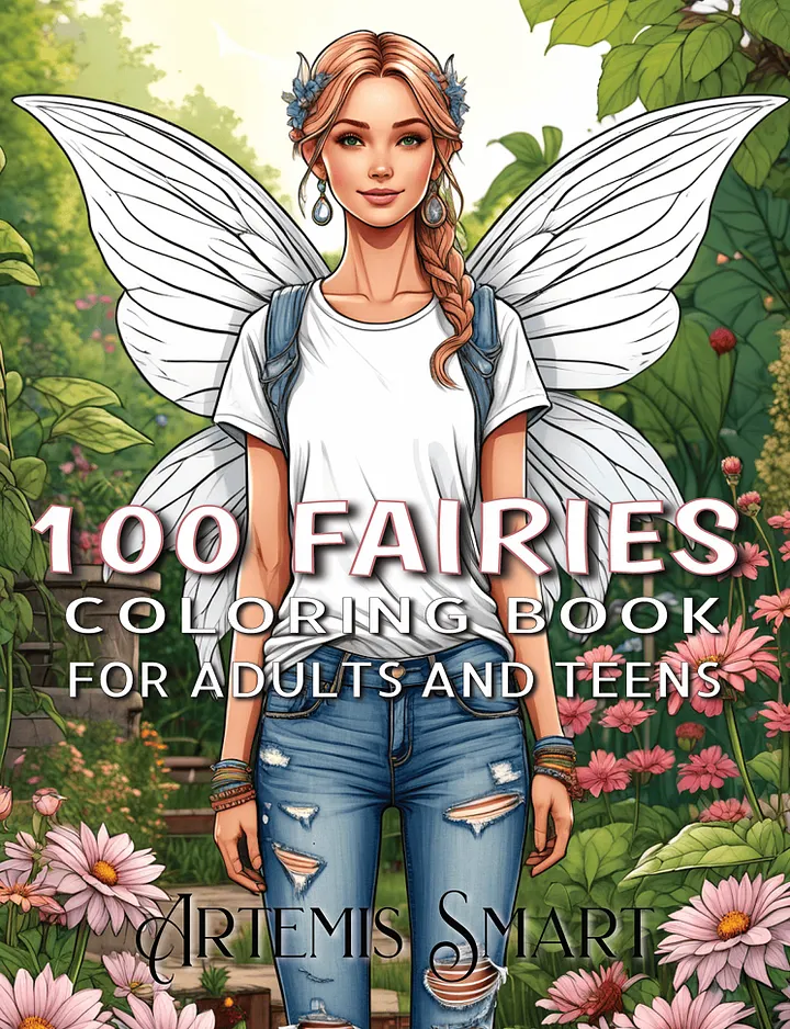 FREE Sample Pages from Fairies Coloring Pages for Adults and Teens product image (1)