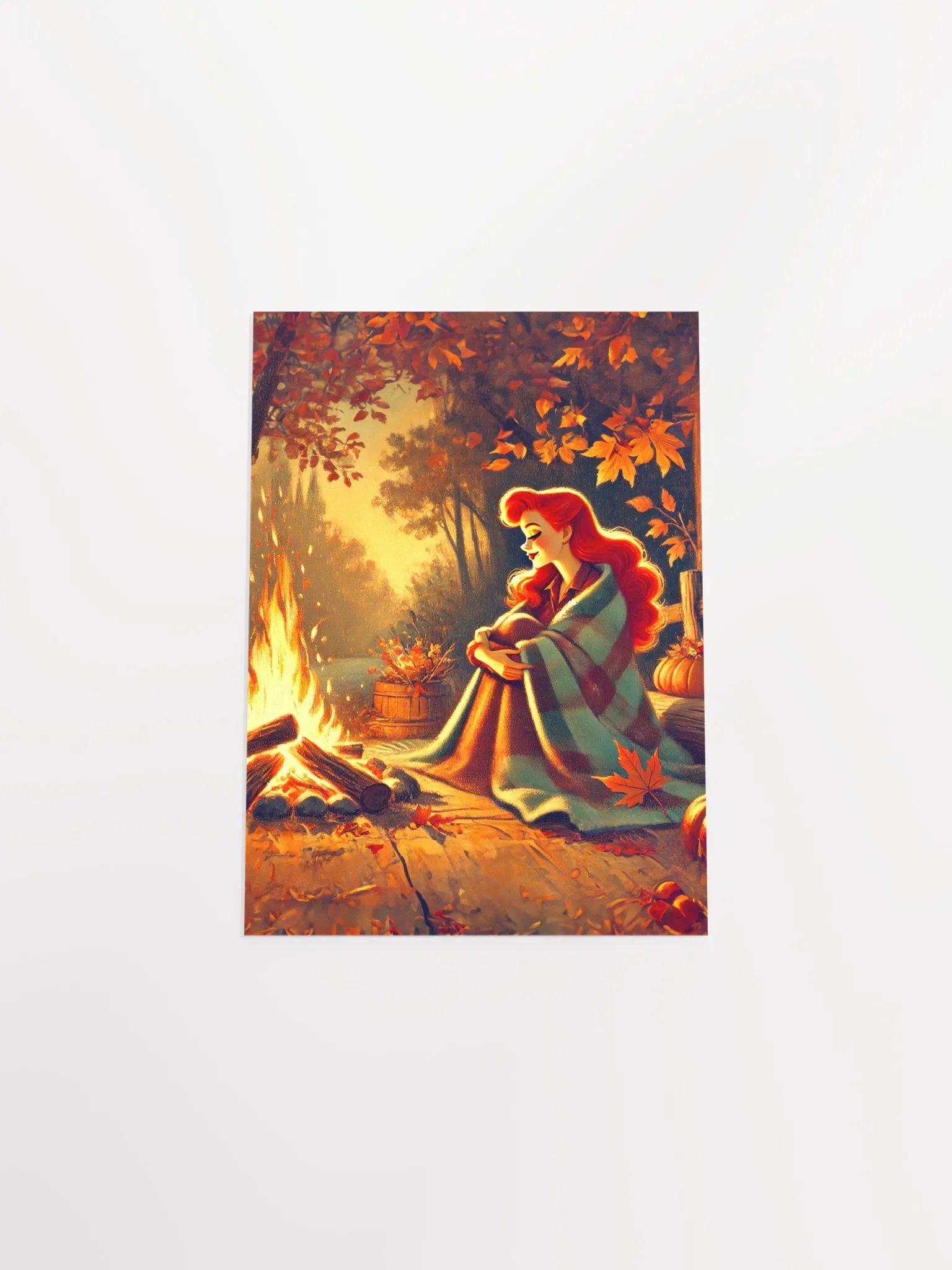 Cozy Vintage Style Autumn Campfire Premium Prints and Posters product image (29)