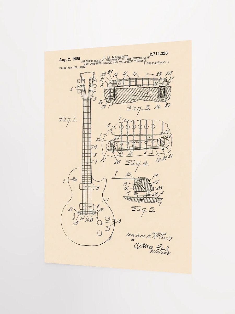 Vintage guitar patent print product image (2)