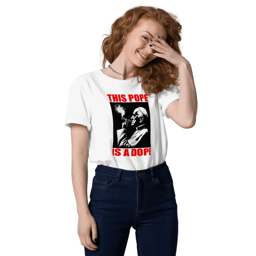 Satirical Pope Smoking T-Shirt This Pope is a Dope product image (7)