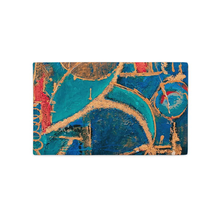 Cosmic Flow: Abstract Geometry in Blue and Gold product image (2)