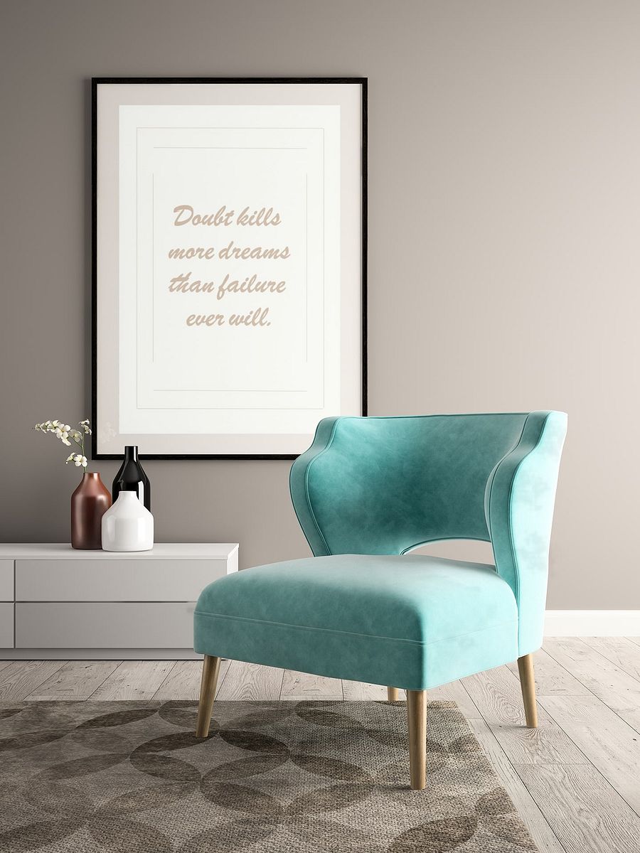 Doubt Kills More Dreams Than Failure Ever Will Quote Poster, Beige Wall Art, Inspirational Home Decor, Motivational Office Artwork Print product image (4)