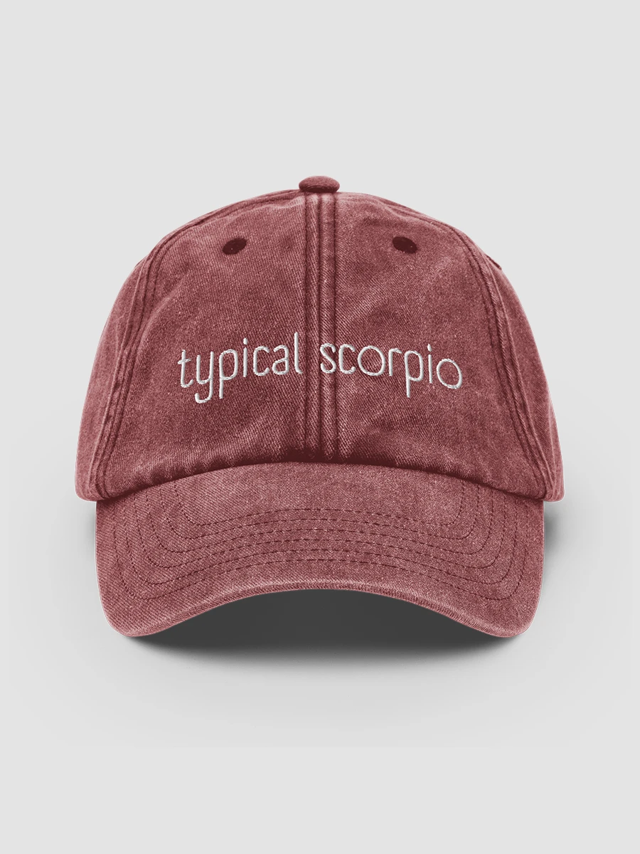 Typical Scorpio White on Red Vintage Wash Dad Hat product image (2)