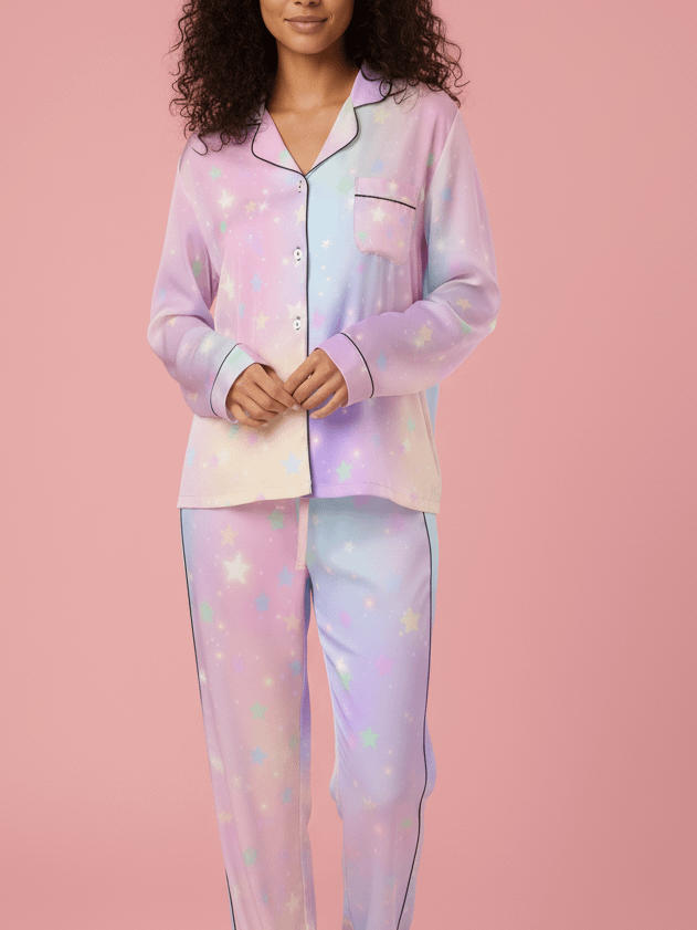 Starry Night Silky Pajama Top product image (3)