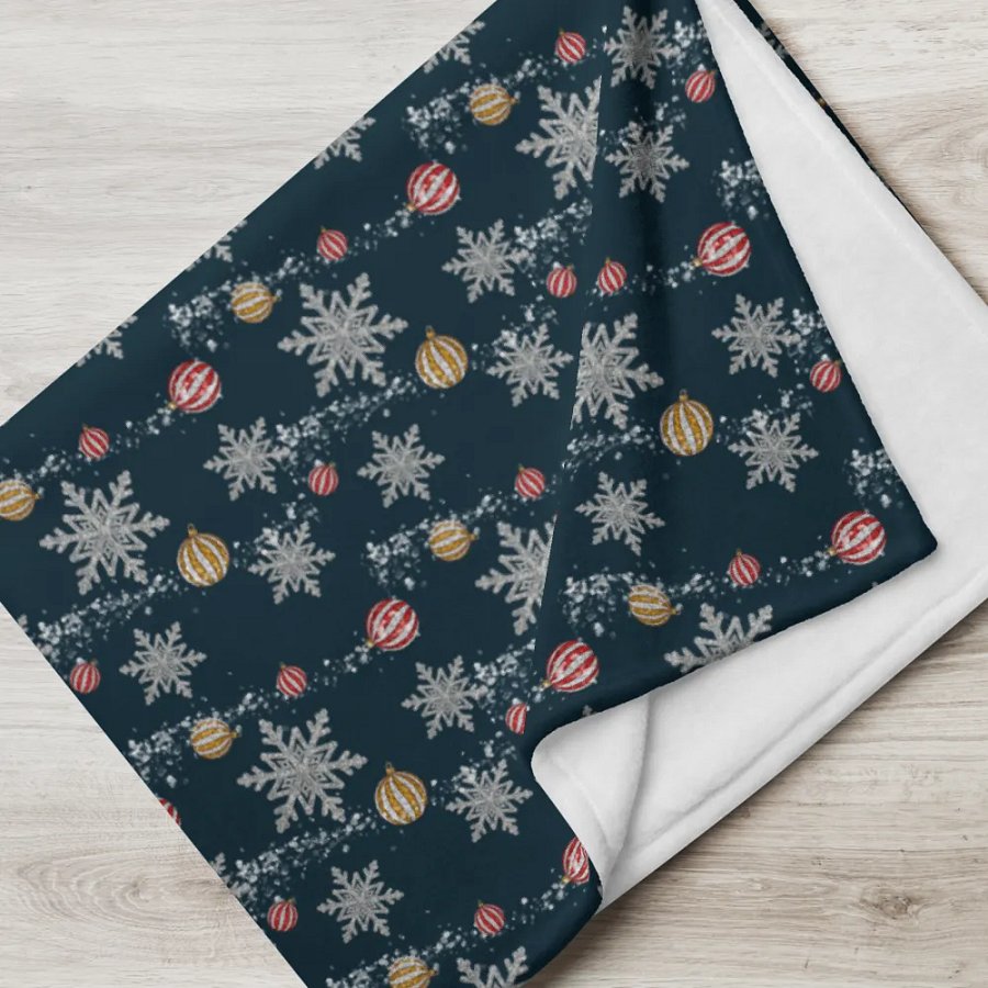Navy Winter Confetti Blanket product image (5)