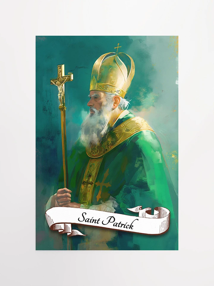 Saint Patrick Apostle Patron Saint of Ireland, Migrants, Engineers Matte Poster product image (2)