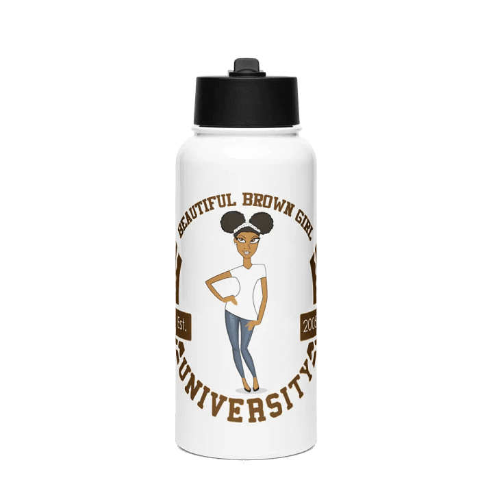 Beautiful Brown Girl University Stainless Steel Water Bottle product image (2)