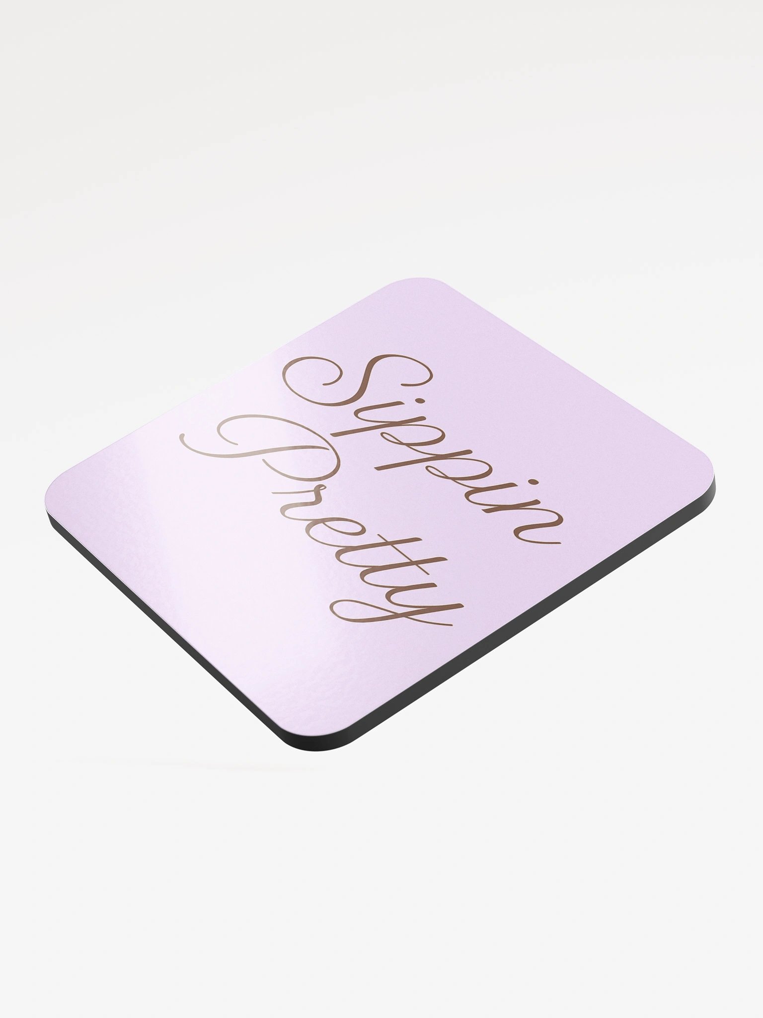 Sippin Pretty Purple Glossed Cork Coaster product image (3)