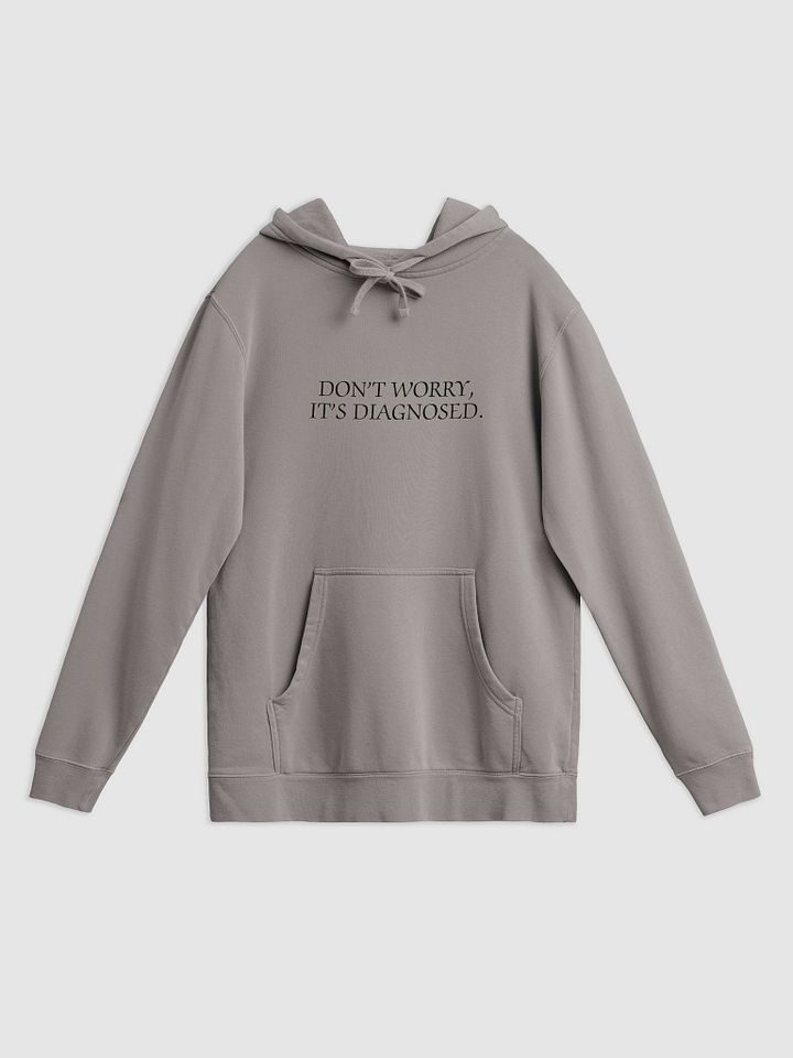 DW, IT'S DIAGNOSED. (black) printed pigment hoodie product image (3)