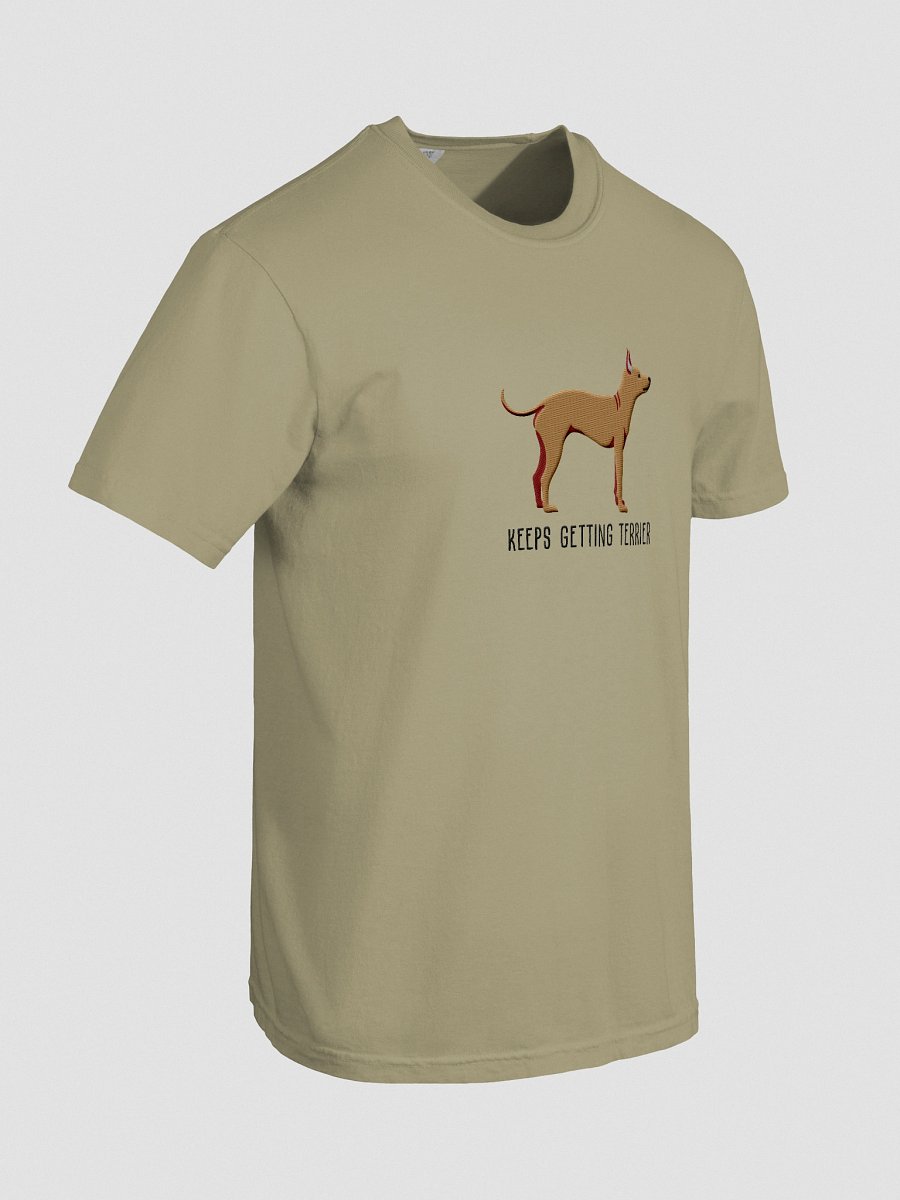 Keeps Getting Terrier T-Shirt(Embroidered) of an American Hairless Terrier(Tan) product image (18)