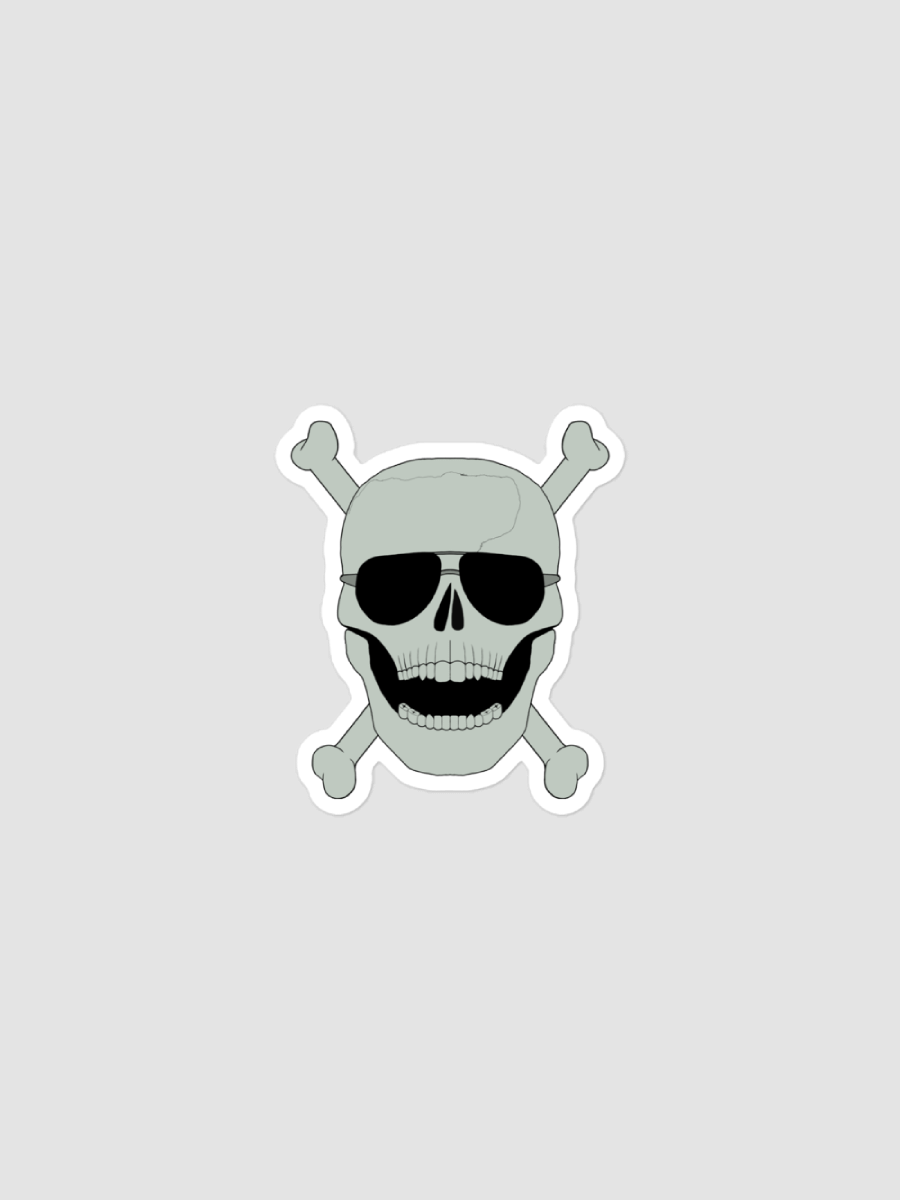 Wicked Aviator Skull Kiss Cut Stickers product image (1)