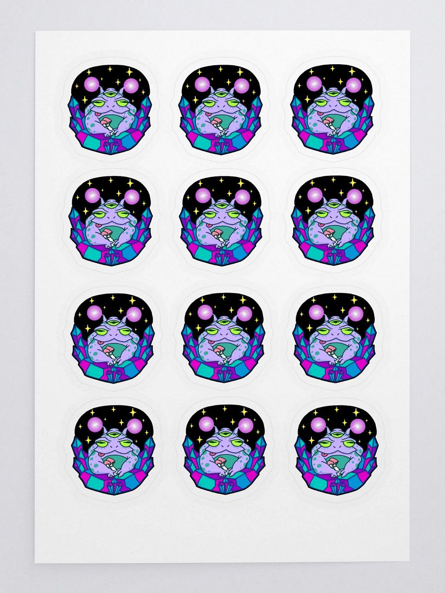 Purple Alien Frog Sticker Sheet of 12 product image (3)