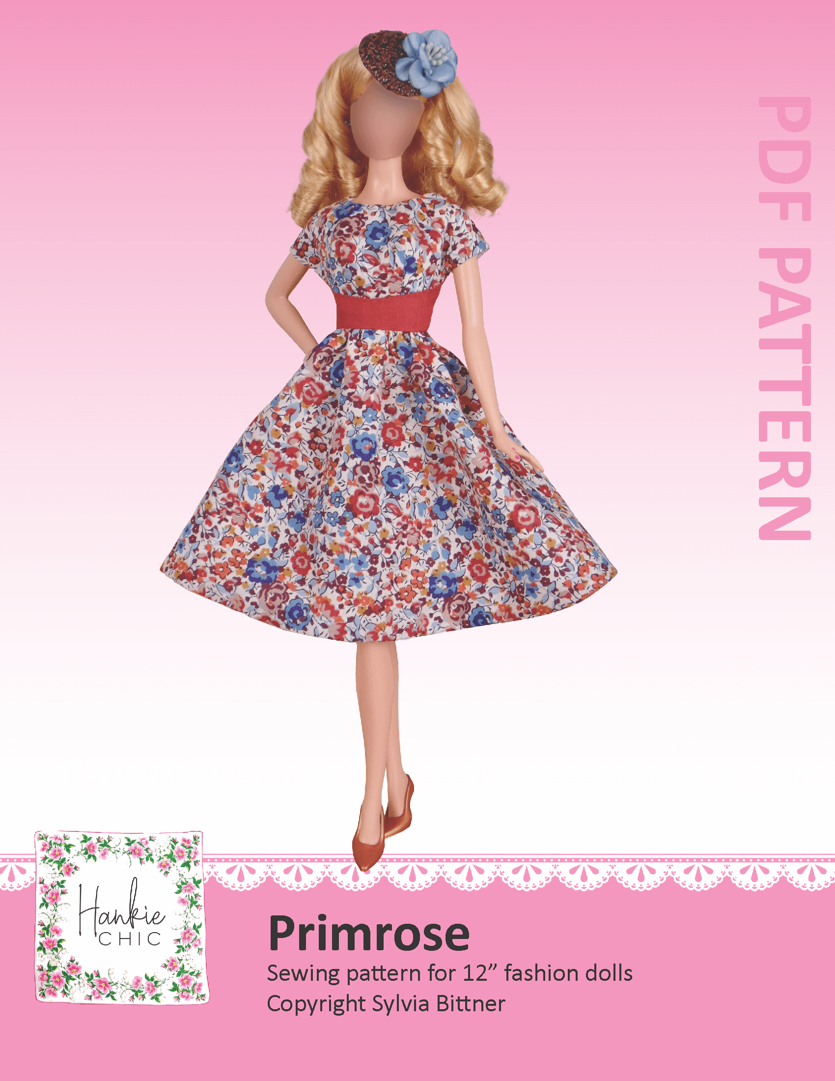 Primrose sewing pattern for 12" fashion dolls product image (1)