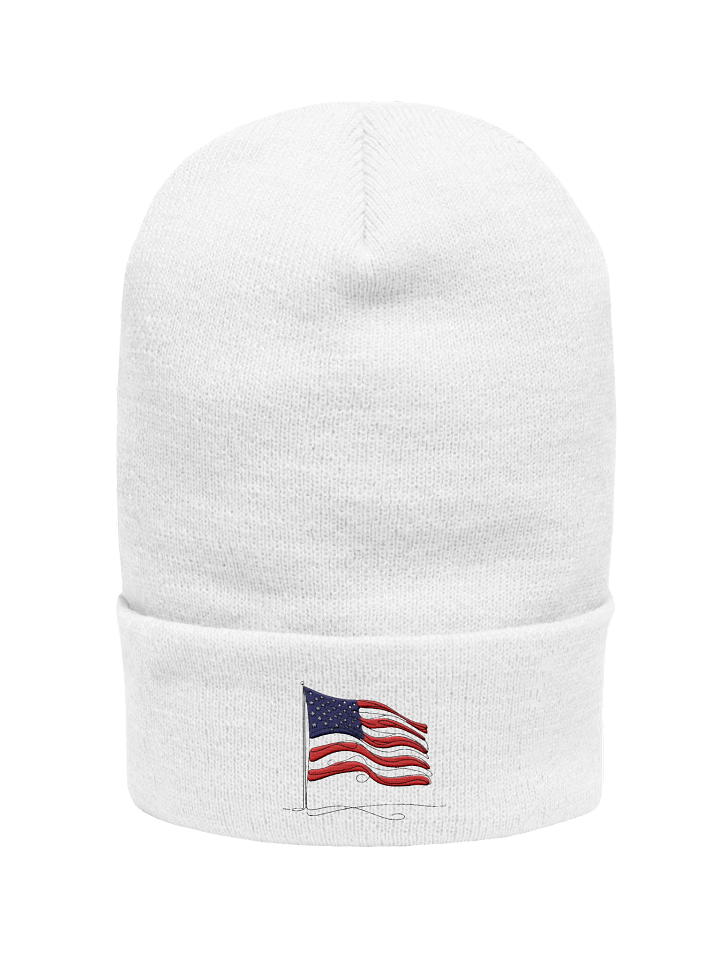 American Flag WaveLine Art Design Beanie product image (11)