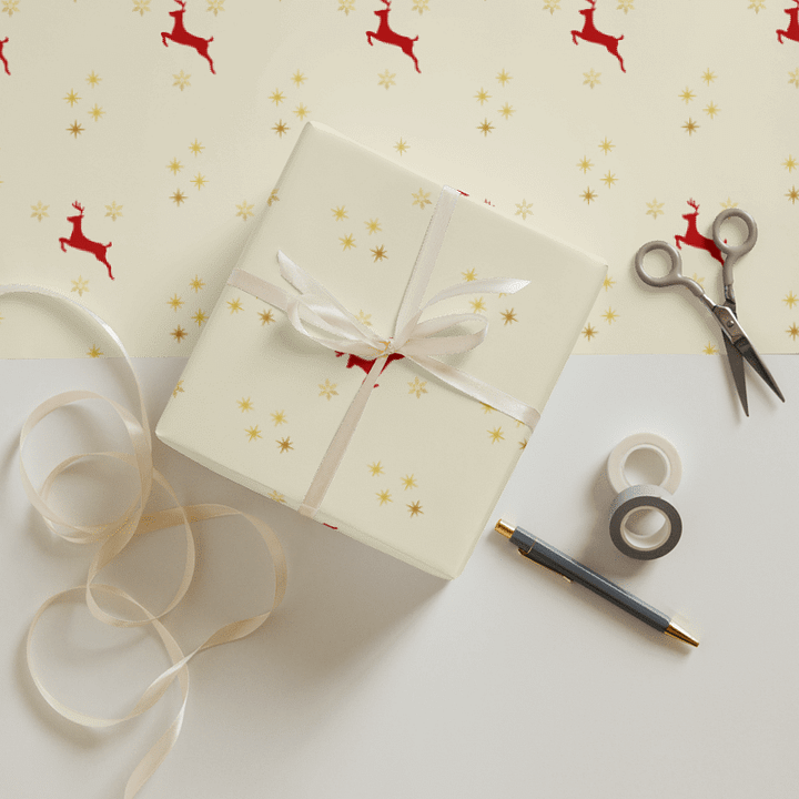 Golden Reindeer Wrapping Paper Set product image (1)