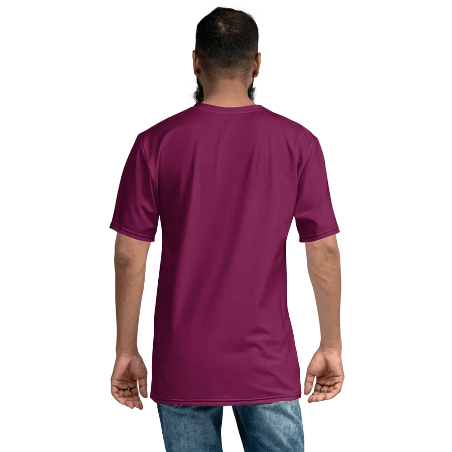 Plain Dark Burgundy Red True Summer Men's Crewneck Polyester Heavyweight Premium T-Shirt by Treasure Pie product image (8)