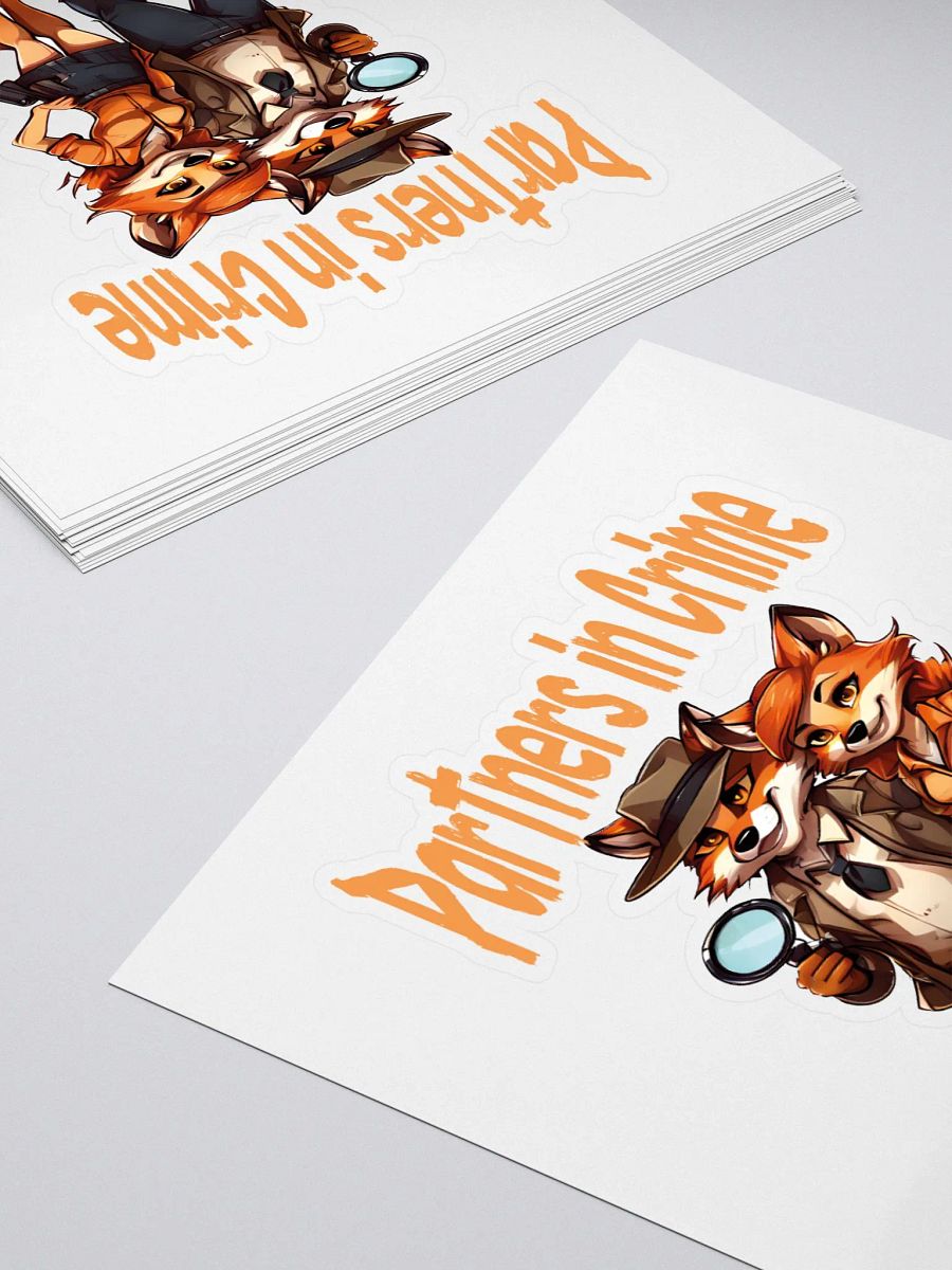 Partners in Crime Kiss Cut Stickers - Stylish & Funny Fox Couple Stickers for Laptops, Journals & More product image (4)