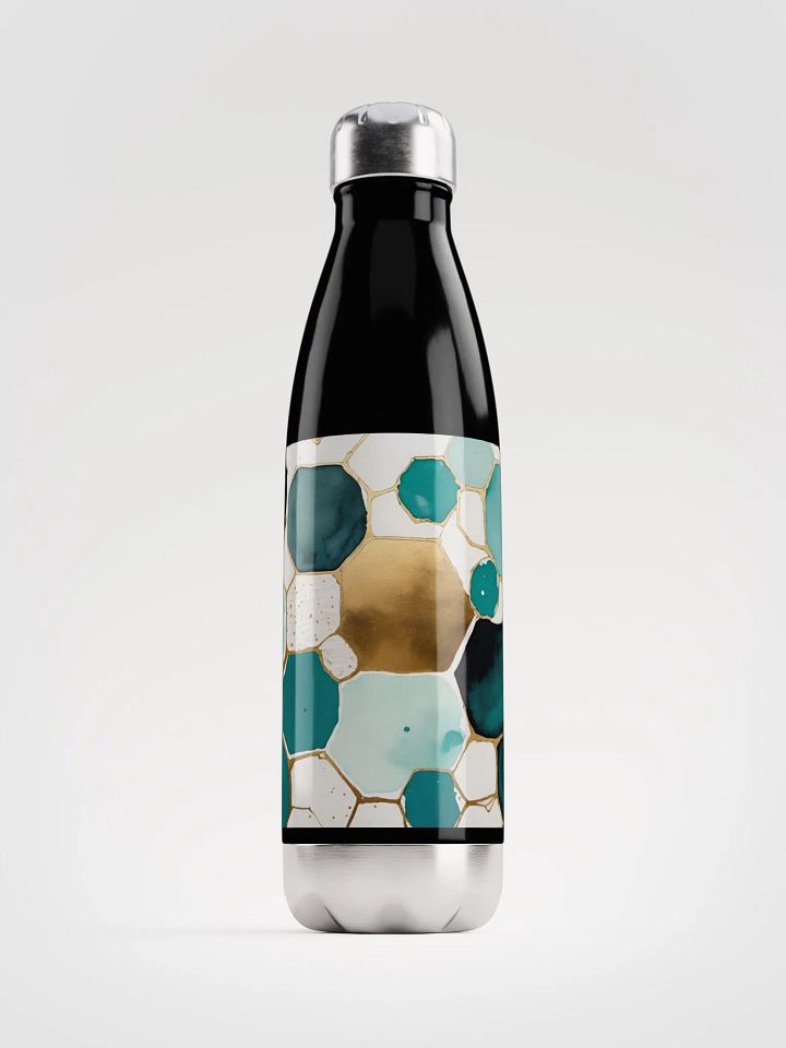 Teal Honeycomb Grunge Aesthetic Water Bottle product image (2)